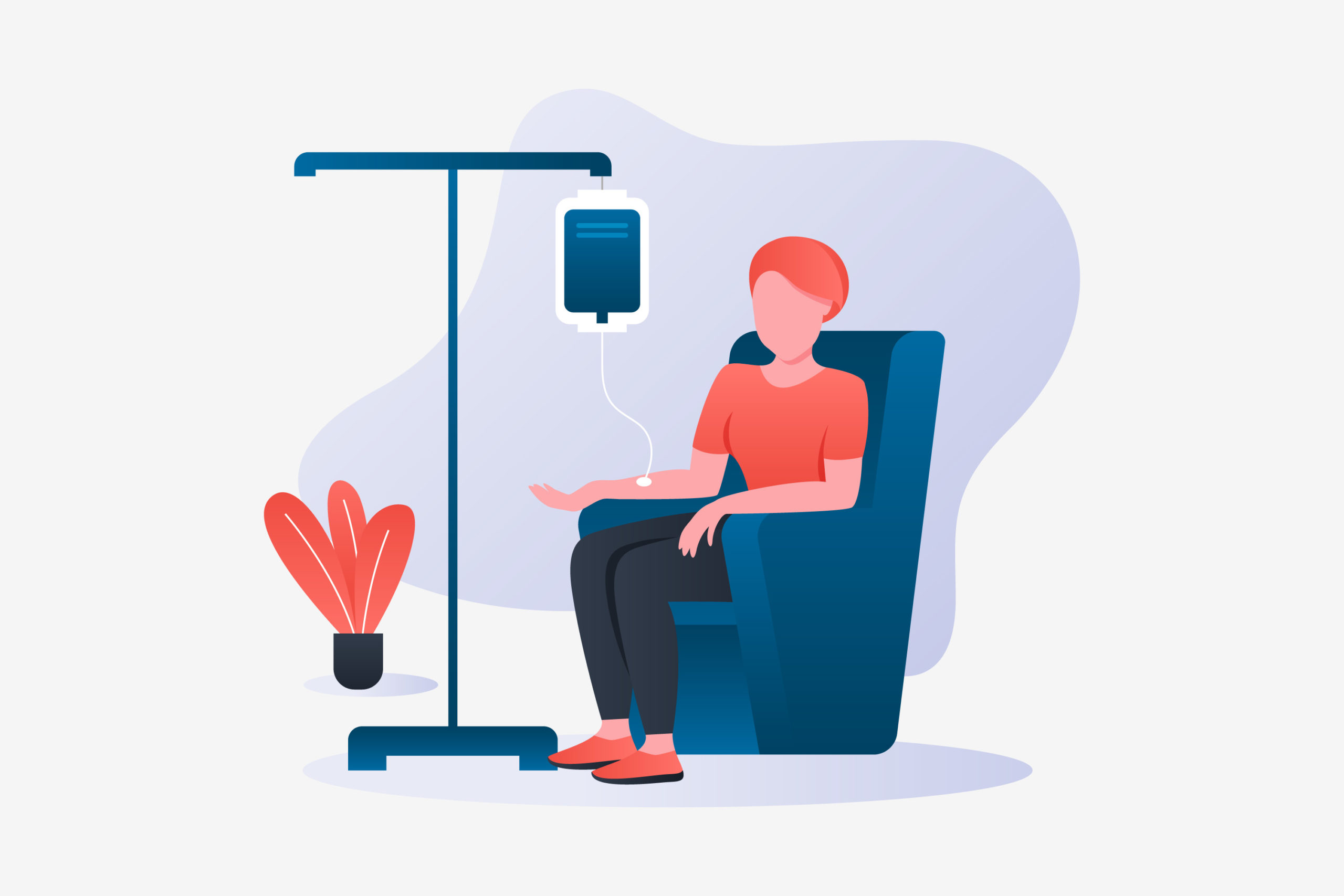 illustration of woman receiving chemotherapy