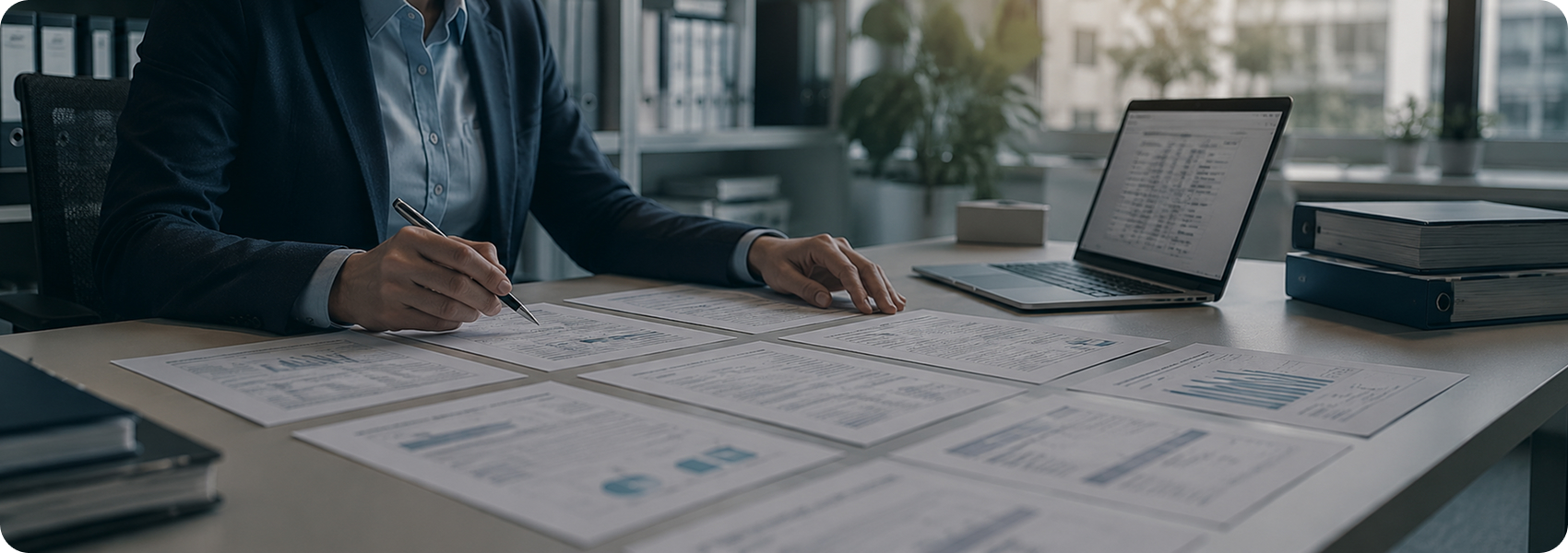 Medical writing professional reviewing regulatory documentation